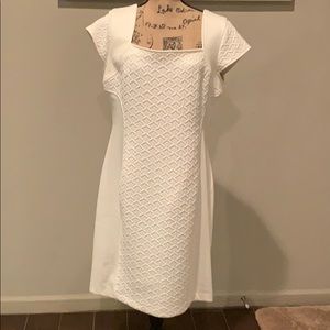 Elegant Brocade Winter White Sz 14 Dress